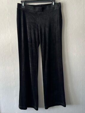 Juicy Couture Classic Mid Rise Velour Black Track Pants Size Small